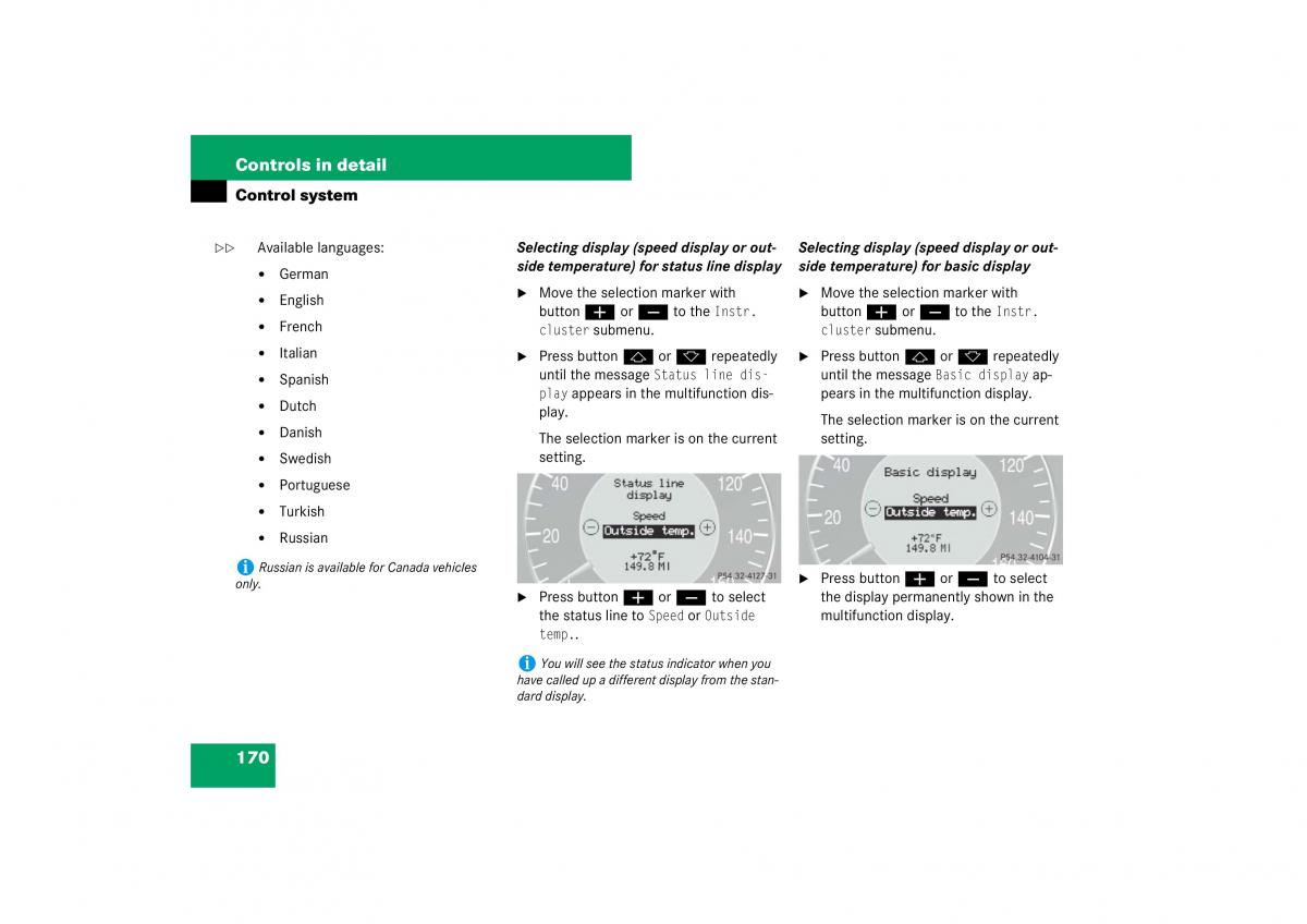 Mercedes Benz E Class W211 owners manual / page 171