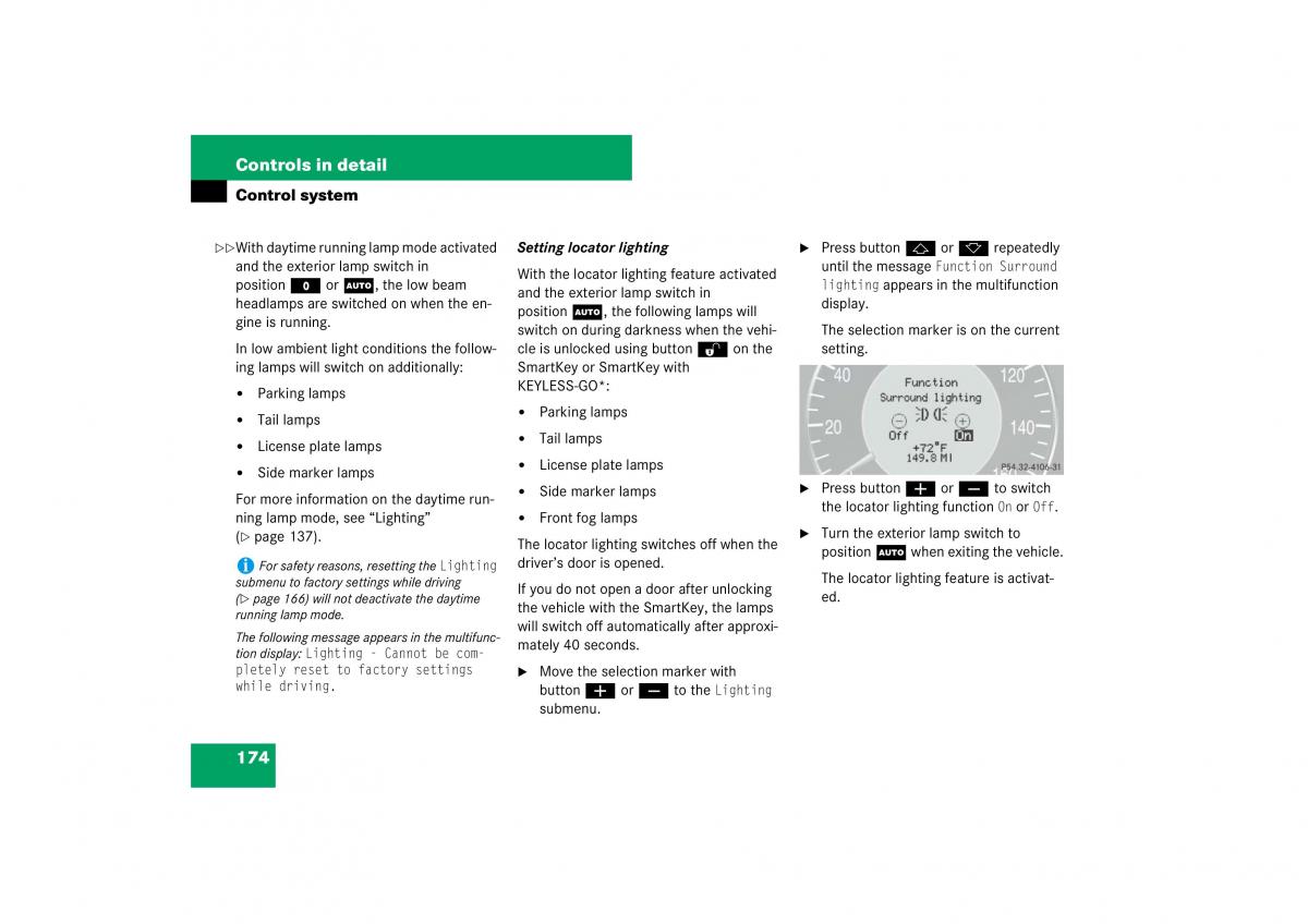 Mercedes Benz E Class W211 owners manual / page 175