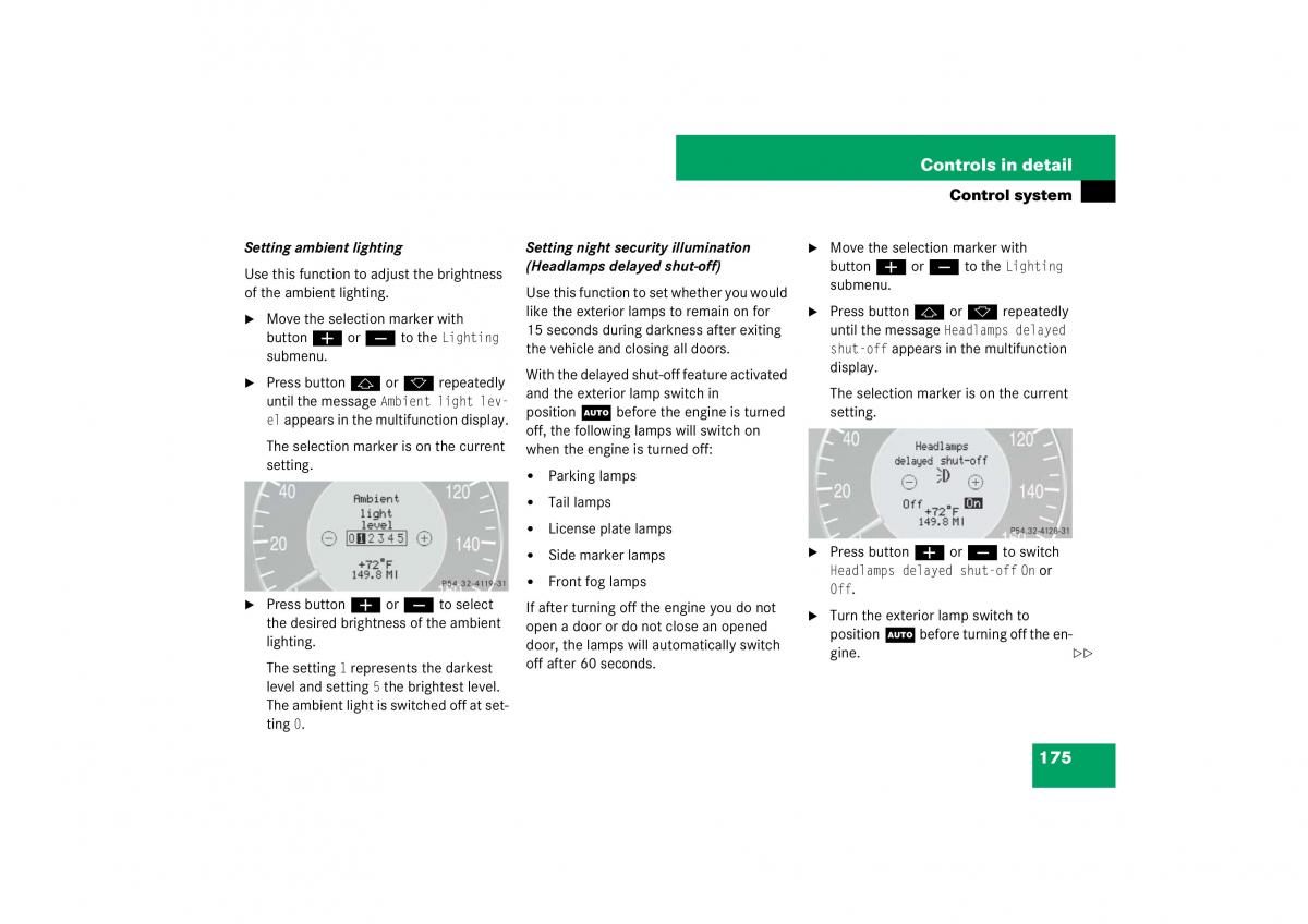 Mercedes Benz E Class W211 owners manual / page 176