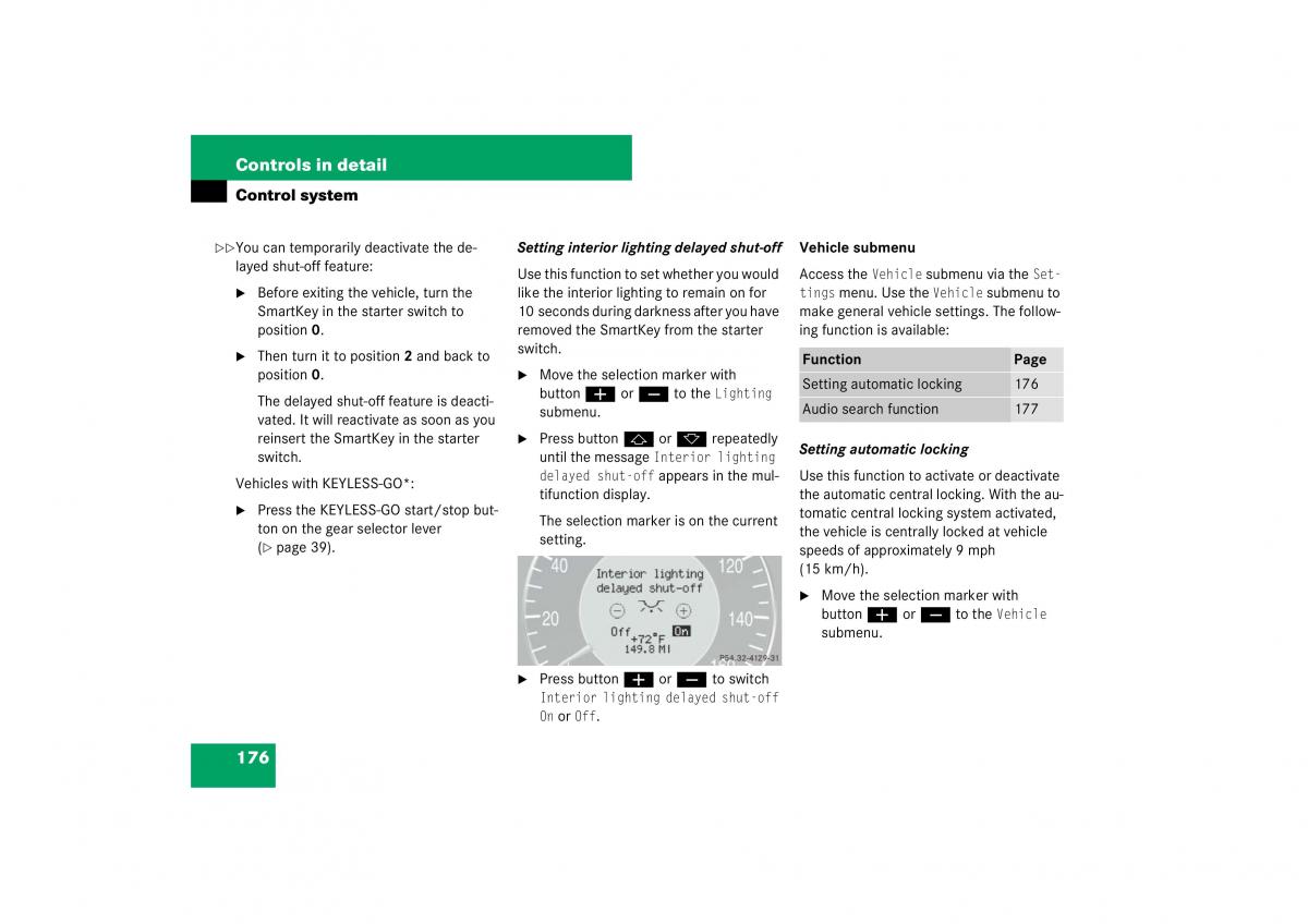 Mercedes Benz E Class W211 owners manual / page 177