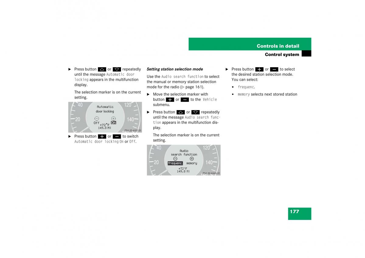 Mercedes Benz E Class W211 owners manual / page 178