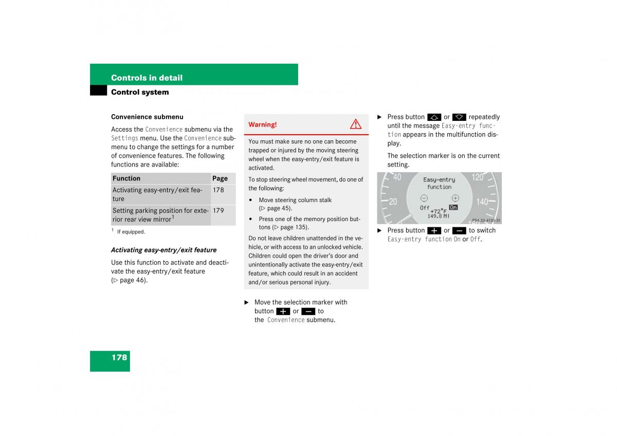 Mercedes Benz E Class W211 owners manual / page 179