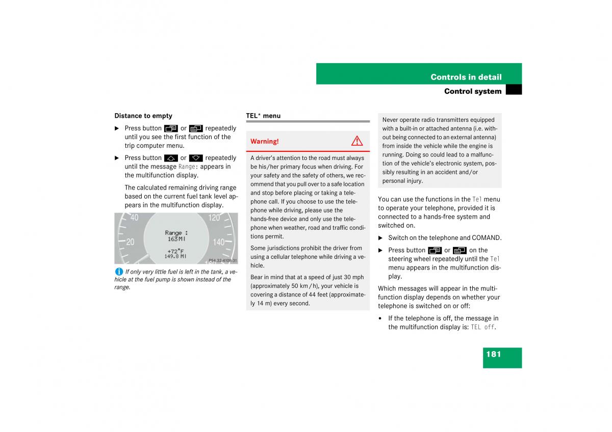 Mercedes Benz E Class W211 owners manual / page 182