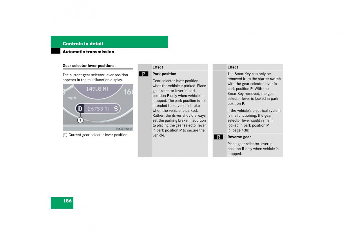 Mercedes Benz E Class W211 owners manual / page 187