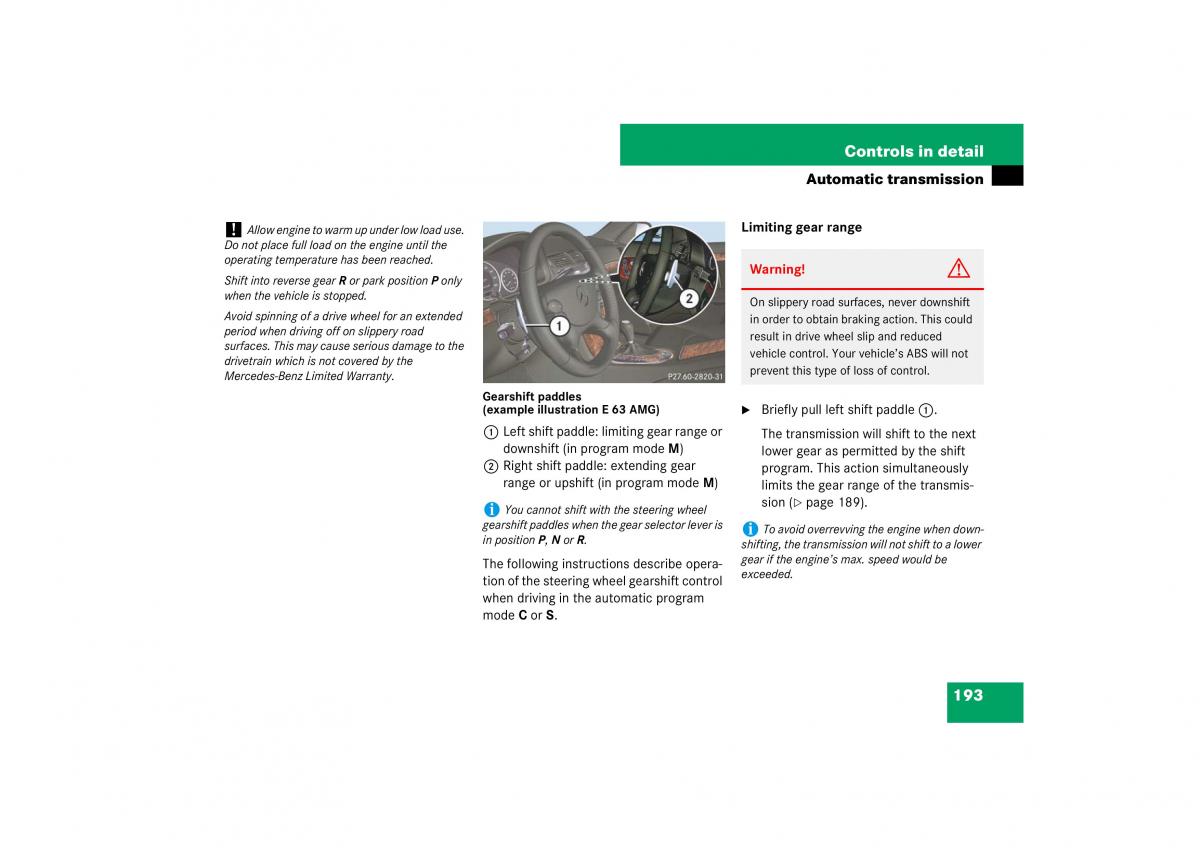 Mercedes Benz E Class W211 owners manual / page 194