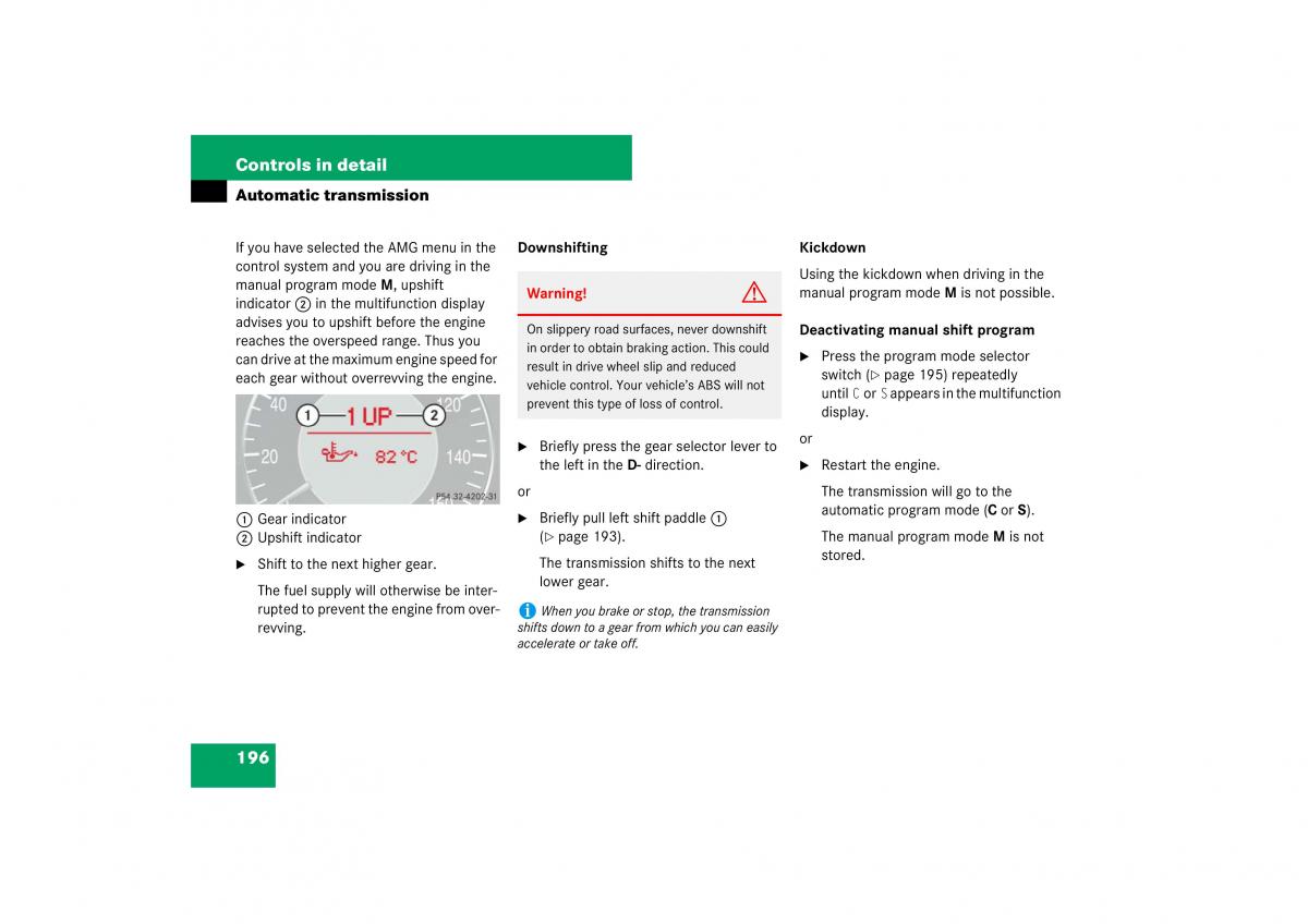 Mercedes Benz E Class W211 owners manual / page 197