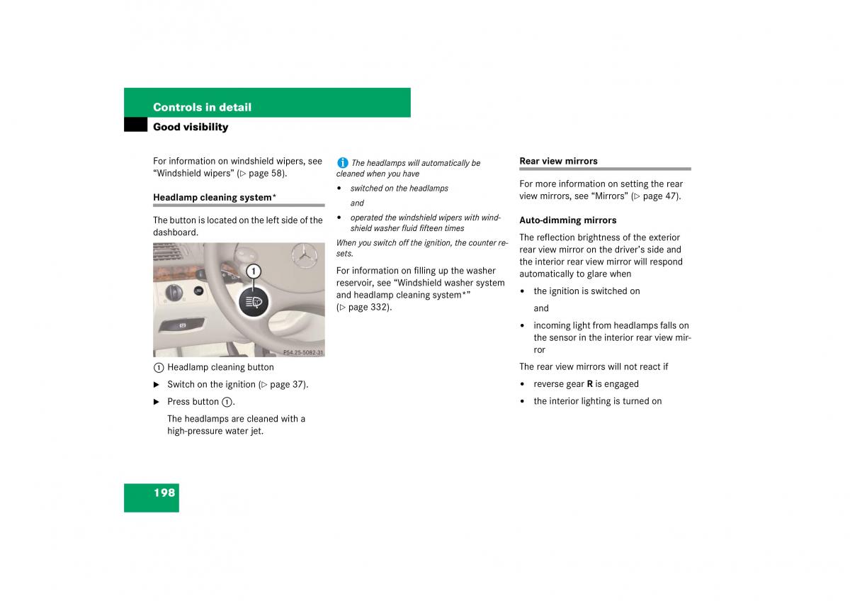 Mercedes Benz E Class W211 owners manual / page 199