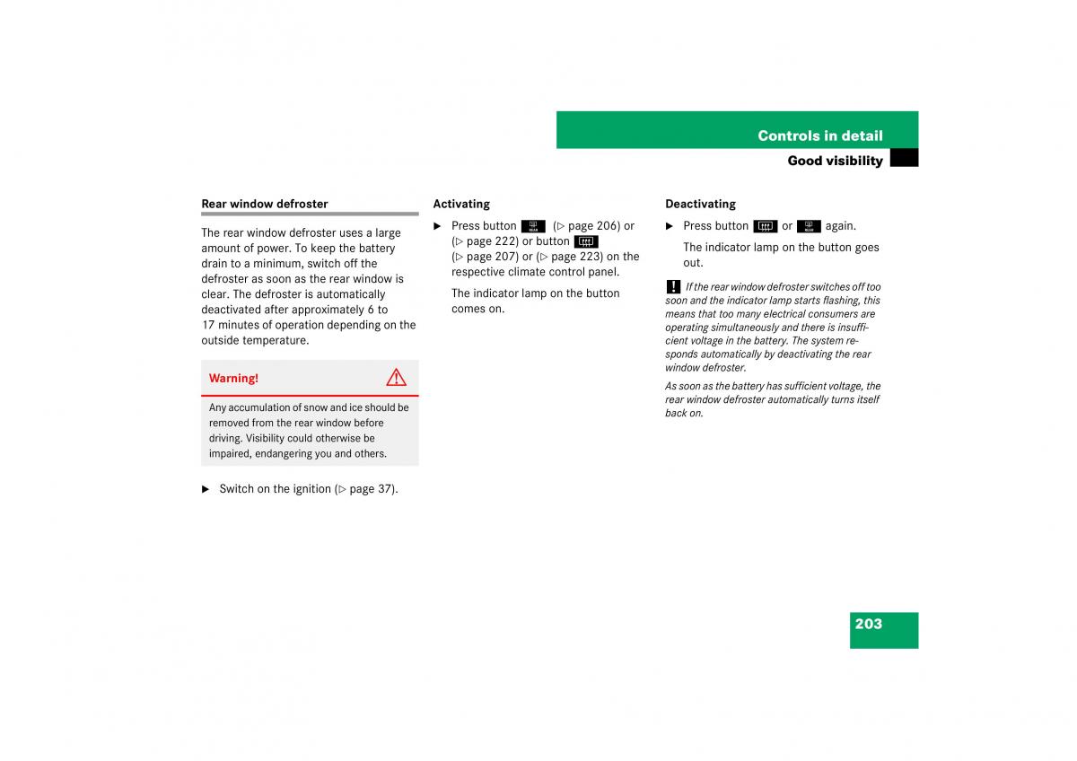 Mercedes Benz E Class W211 owners manual / page 204