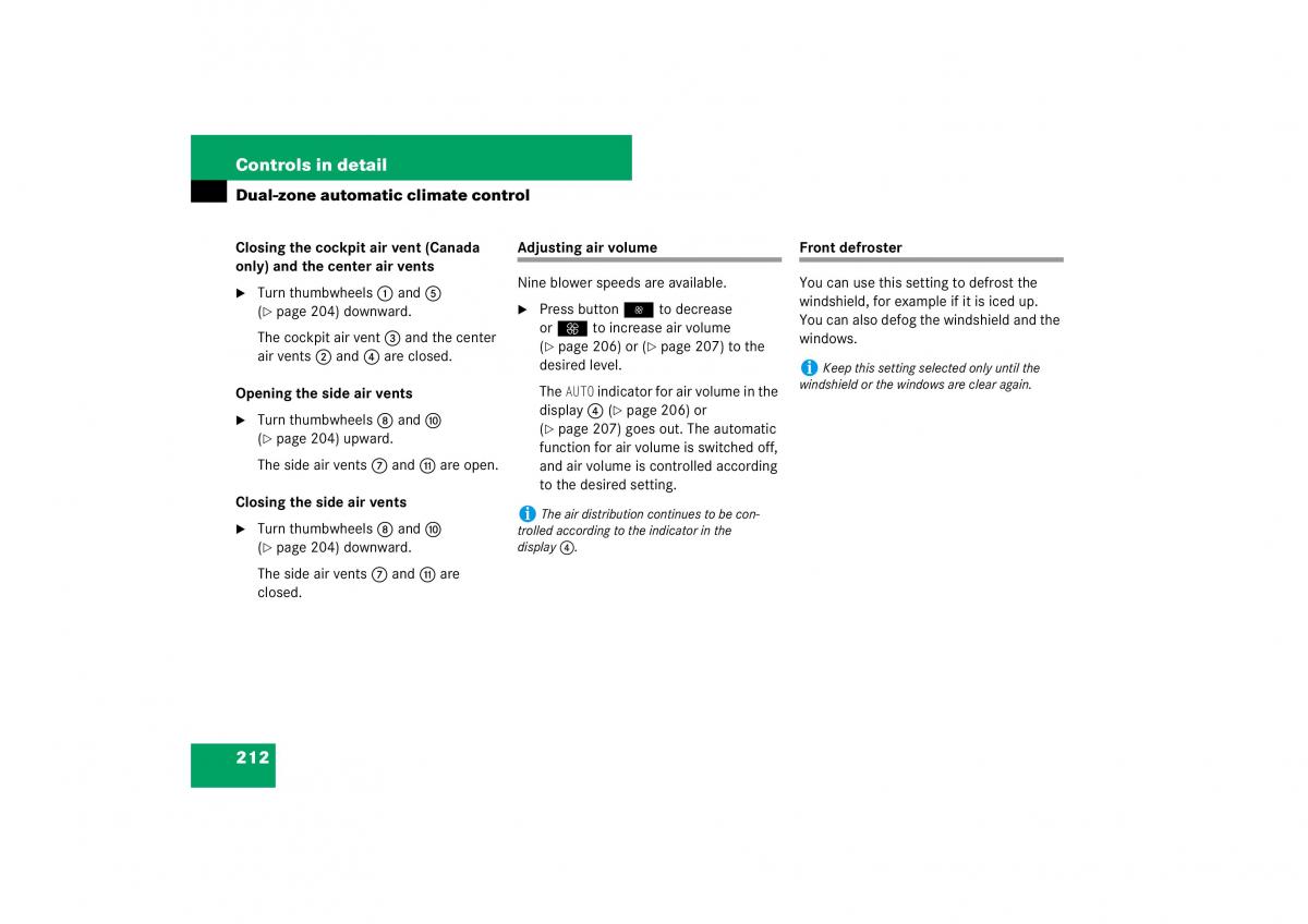 Mercedes Benz E Class W211 owners manual / page 213