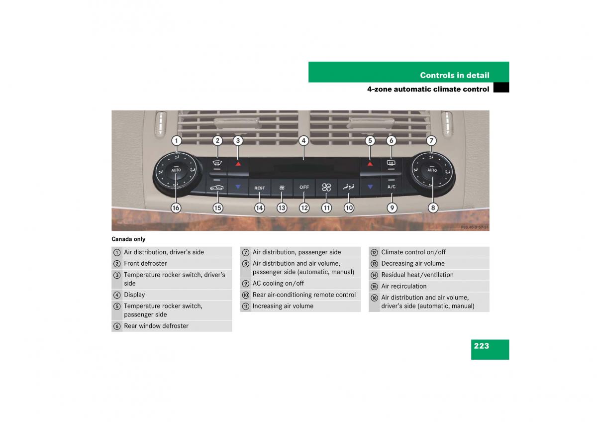 Mercedes Benz E Class W211 owners manual / page 224