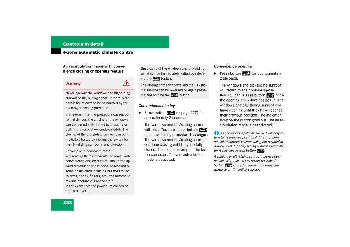 Mercedes Benz E Class W211 owners manual / page 233