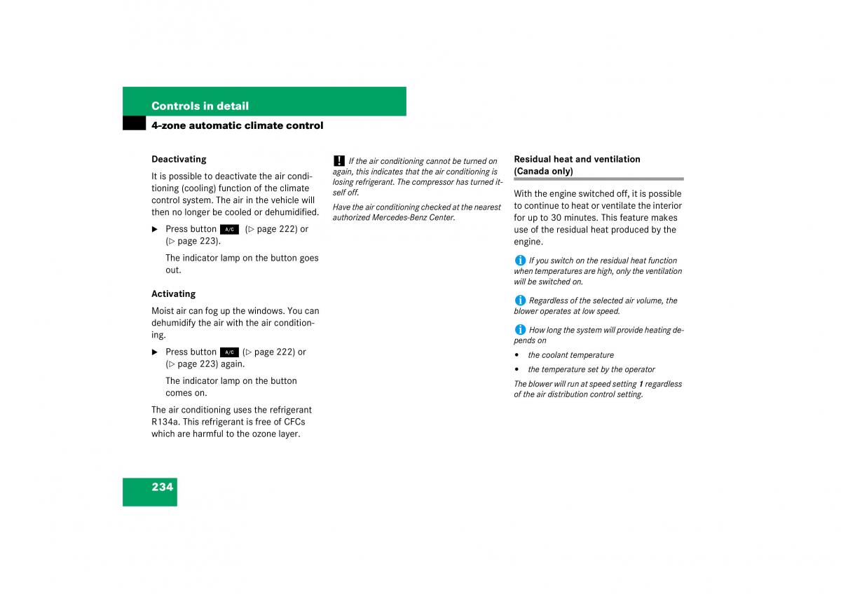 Mercedes Benz E Class W211 owners manual / page 235