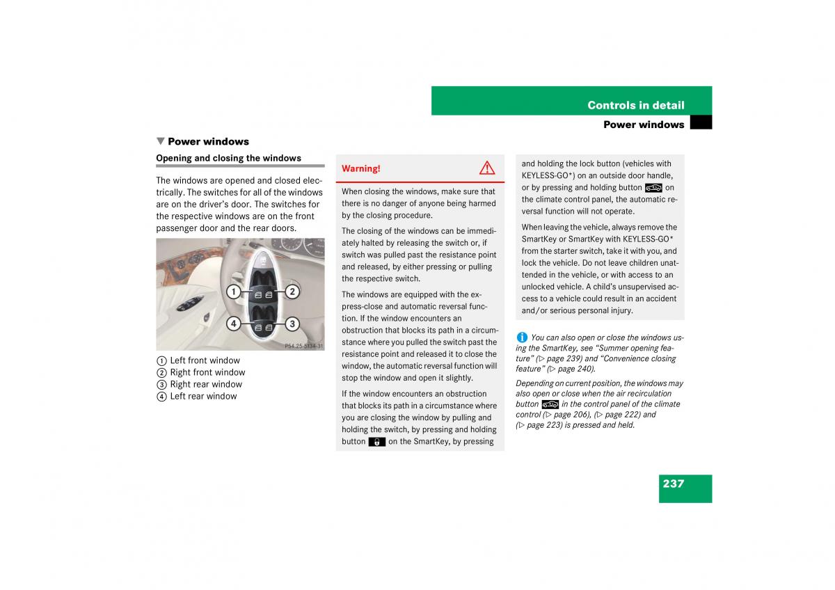 Mercedes Benz E Class W211 owners manual / page 238