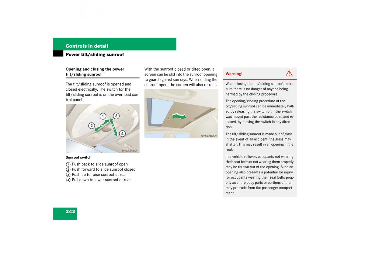 Mercedes Benz E Class W211 owners manual / page 243