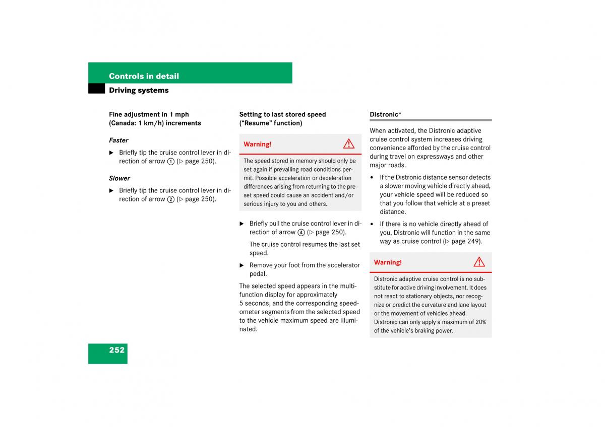 Mercedes Benz E Class W211 owners manual / page 253