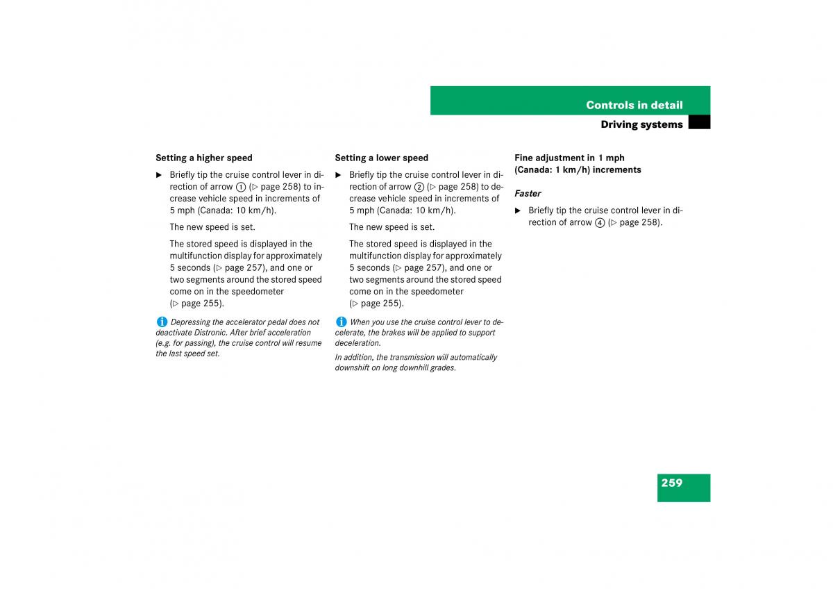 Mercedes Benz E Class W211 owners manual / page 260