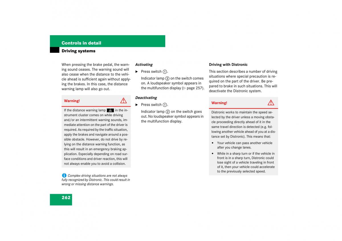 Mercedes Benz E Class W211 owners manual / page 263