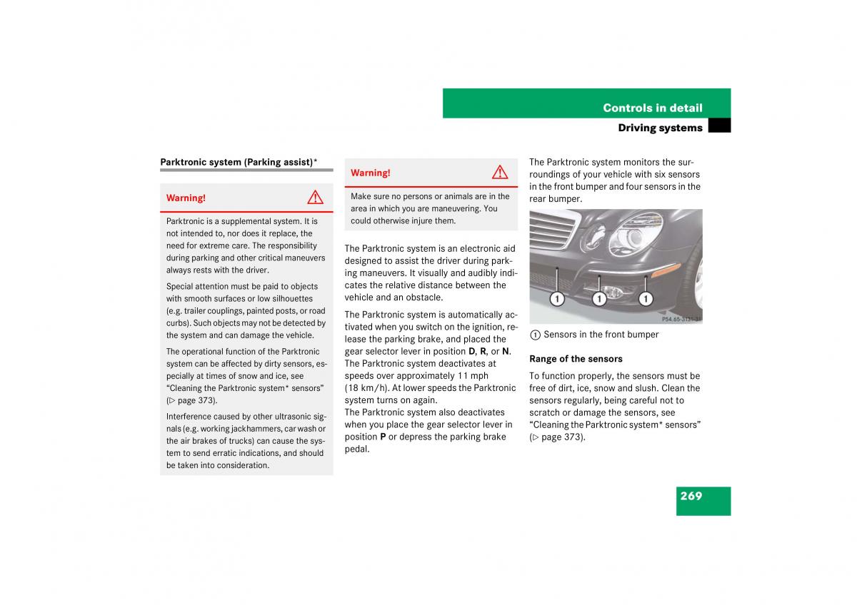 Mercedes Benz E Class W211 owners manual / page 270