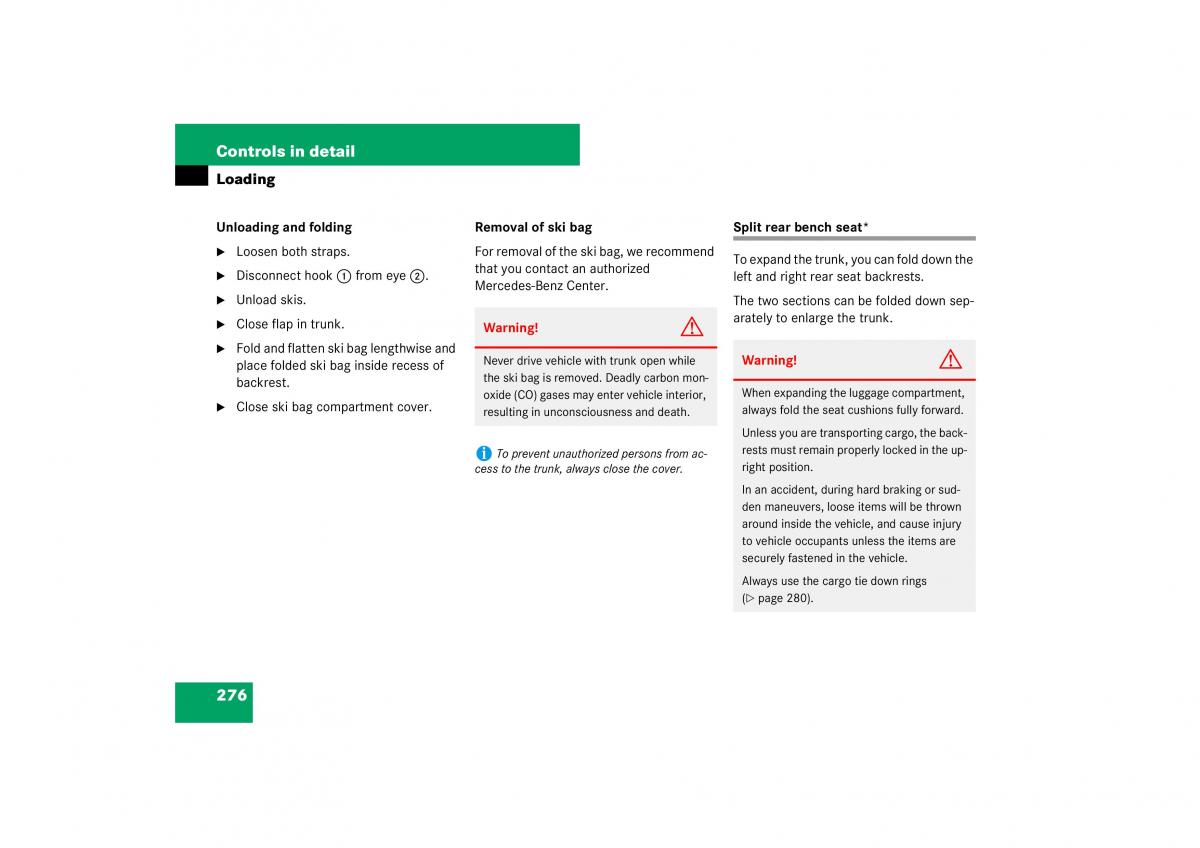 Mercedes Benz E Class W211 owners manual / page 277