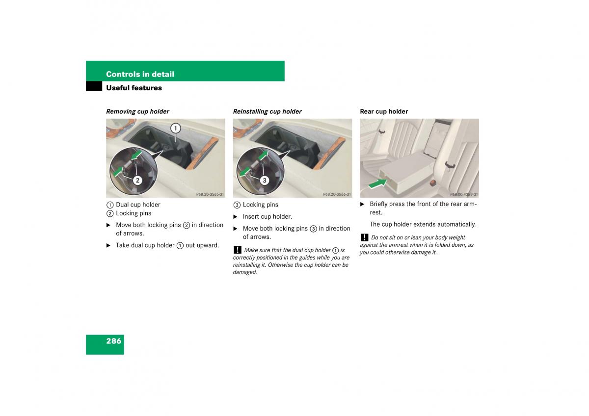 Mercedes Benz E Class W211 owners manual / page 287