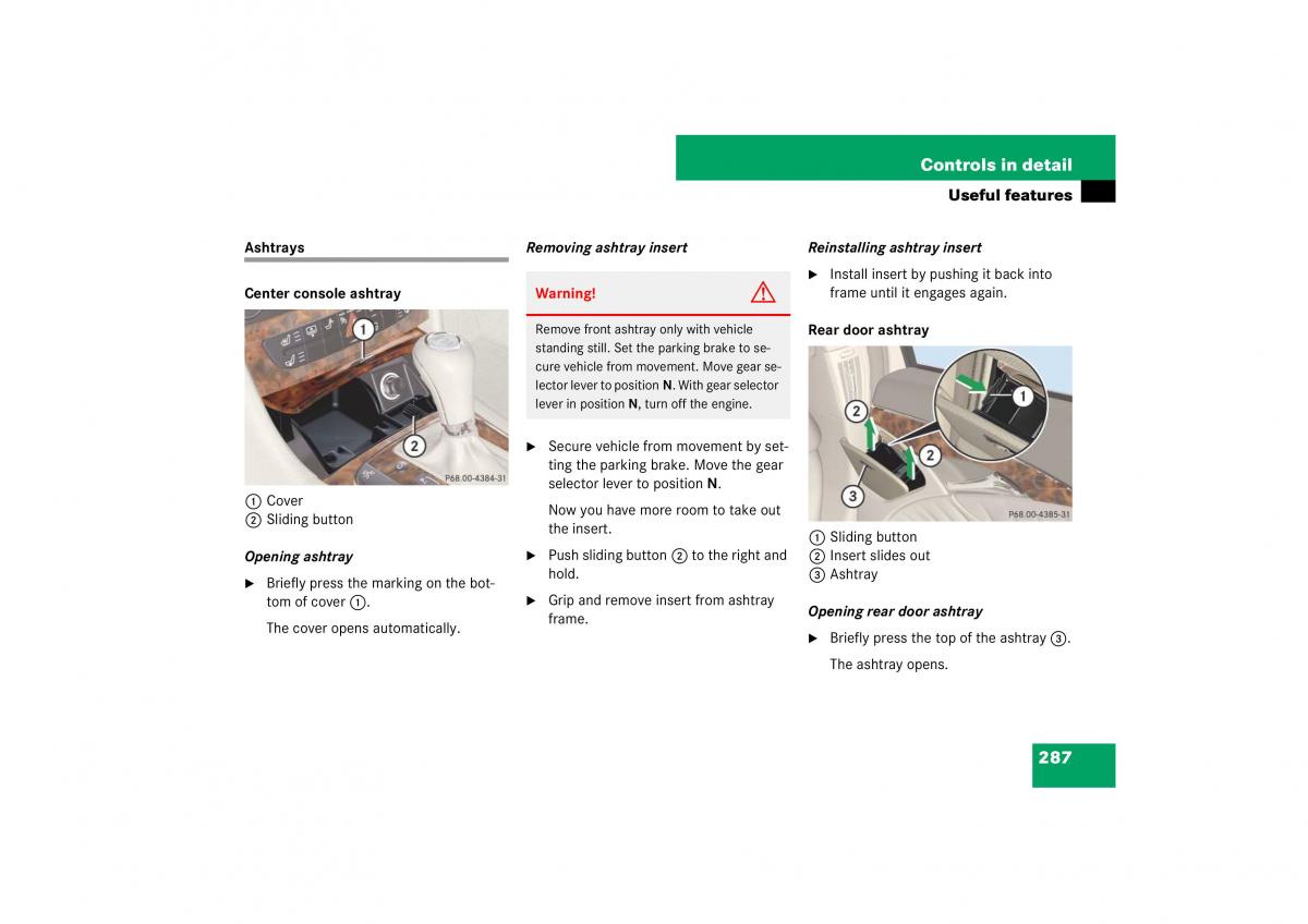 Mercedes Benz E Class W211 owners manual / page 288