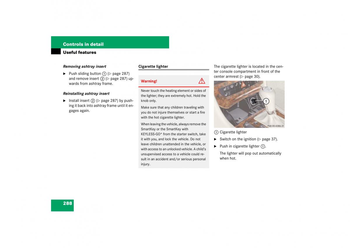 Mercedes Benz E Class W211 owners manual / page 289