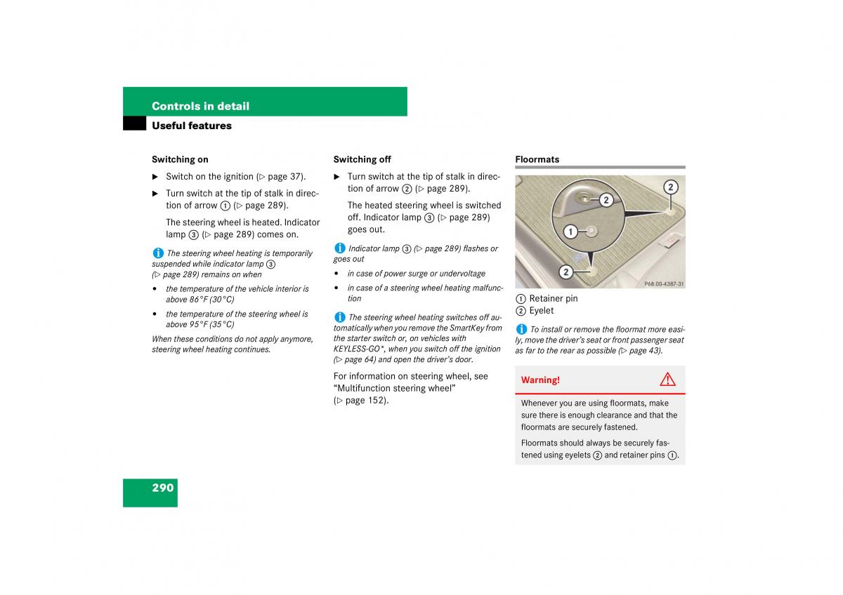 Mercedes Benz E Class W211 owners manual / page 291