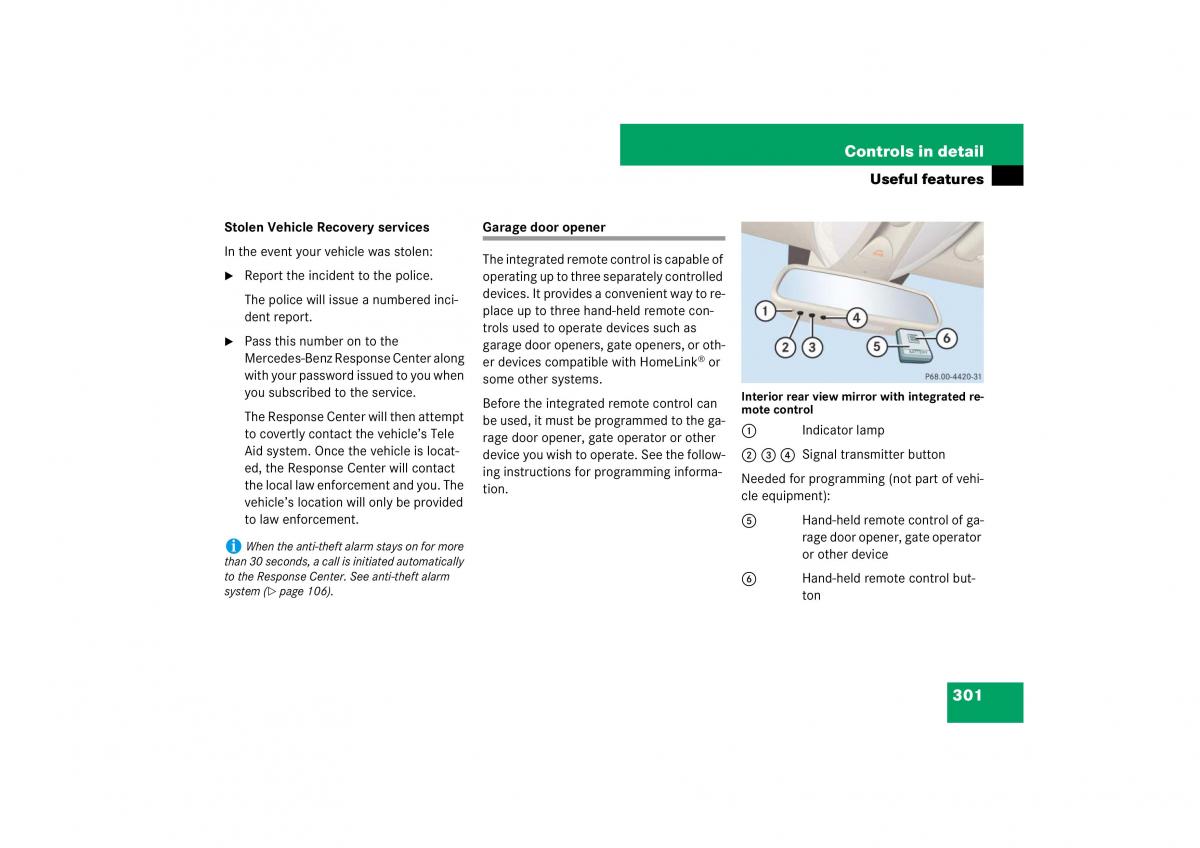 Mercedes Benz E Class W211 owners manual / page 302