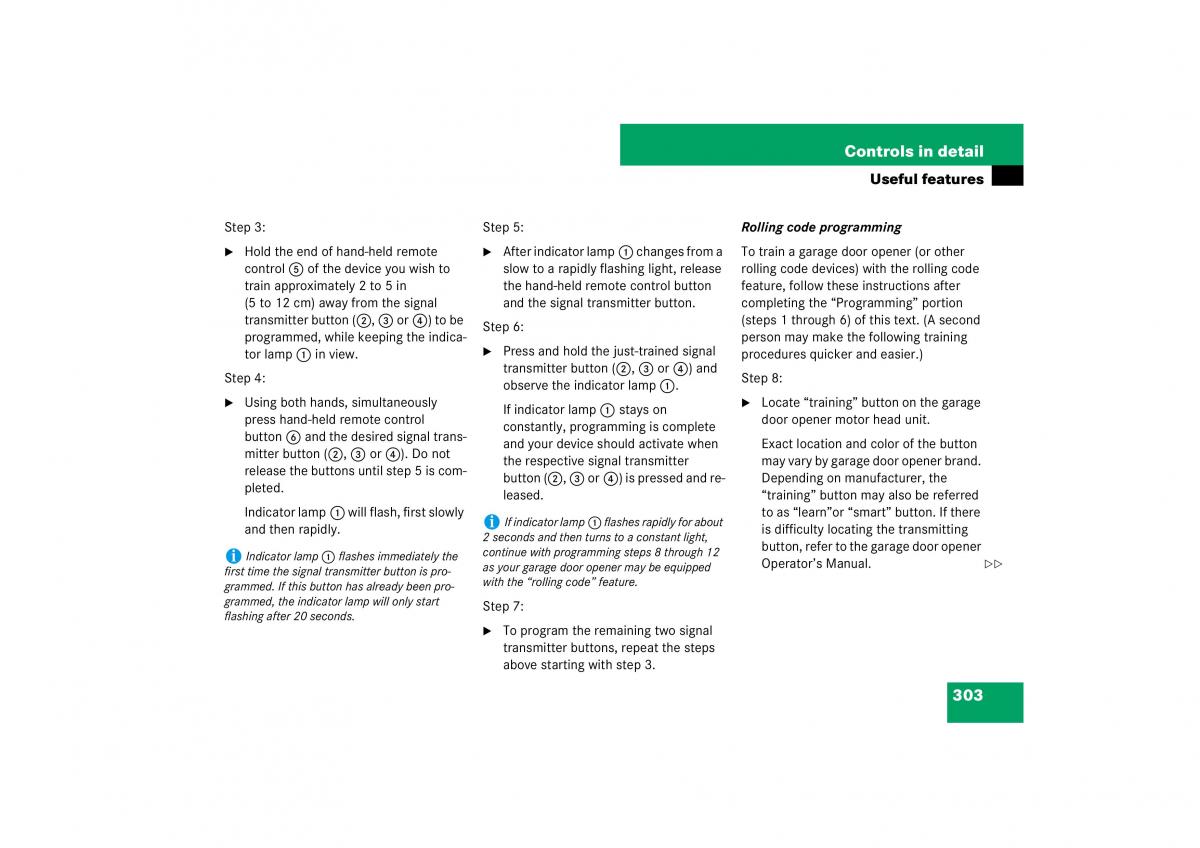 Mercedes Benz E Class W211 owners manual / page 304