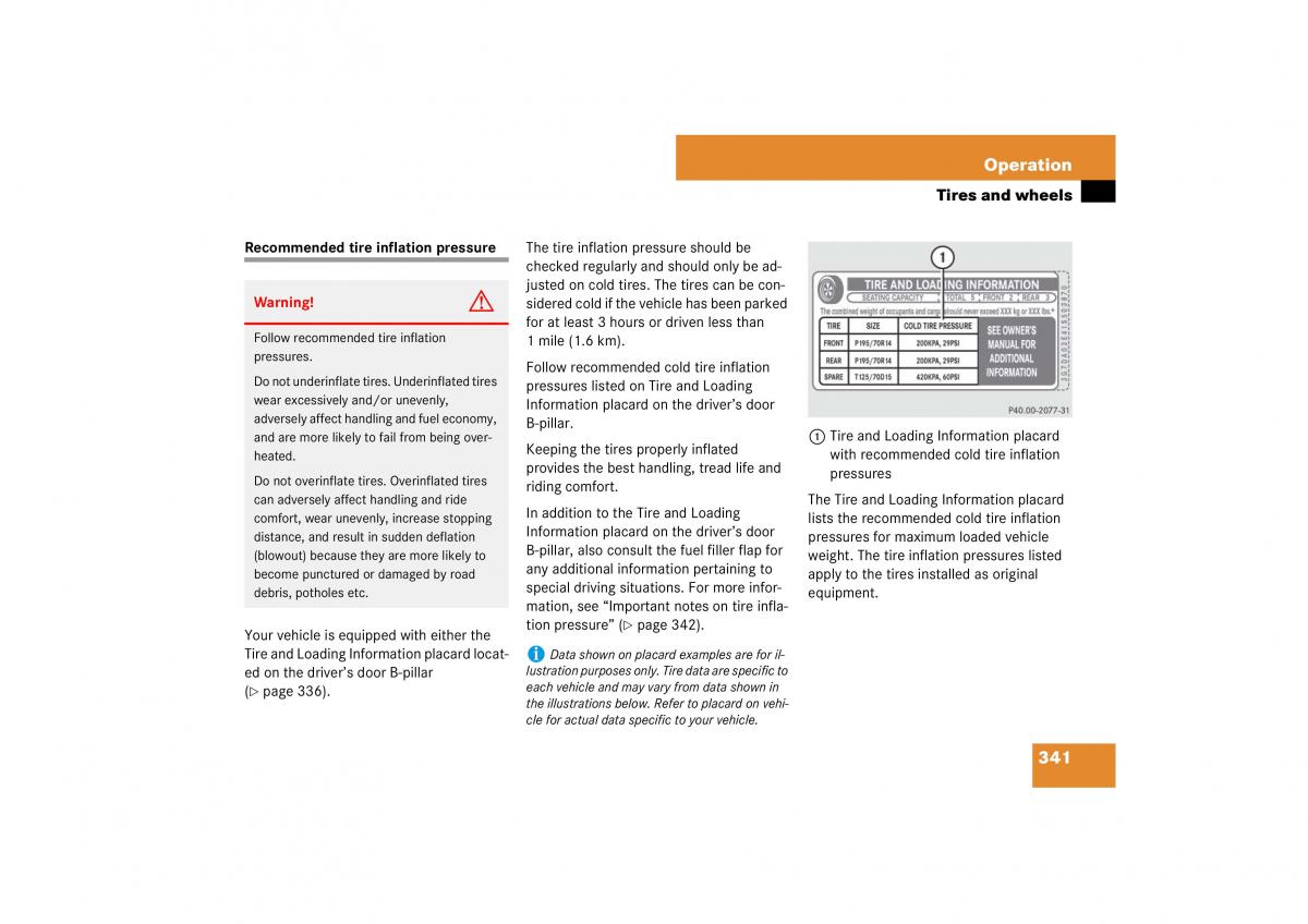 Mercedes Benz E Class W211 owners manual / page 342