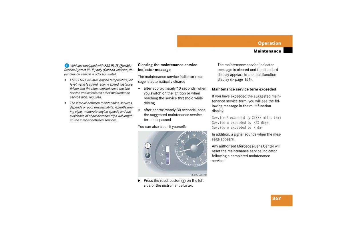 Mercedes Benz E Class W211 owners manual / page 368