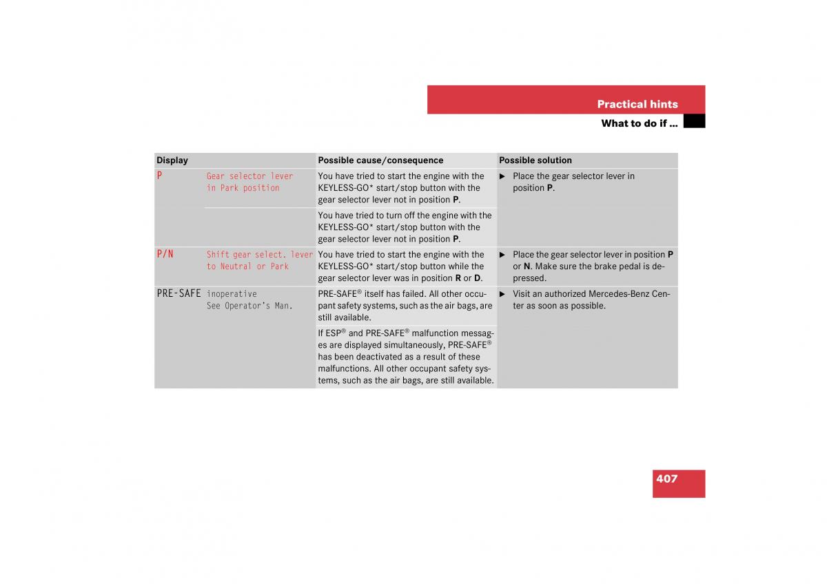 Mercedes Benz E Class W211 owners manual / page 408