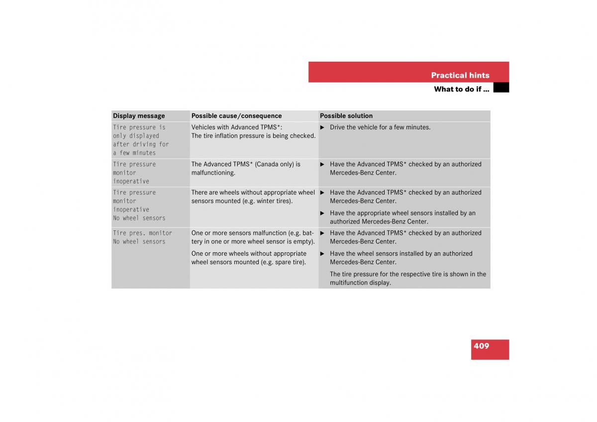 Mercedes Benz E Class W211 owners manual / page 410