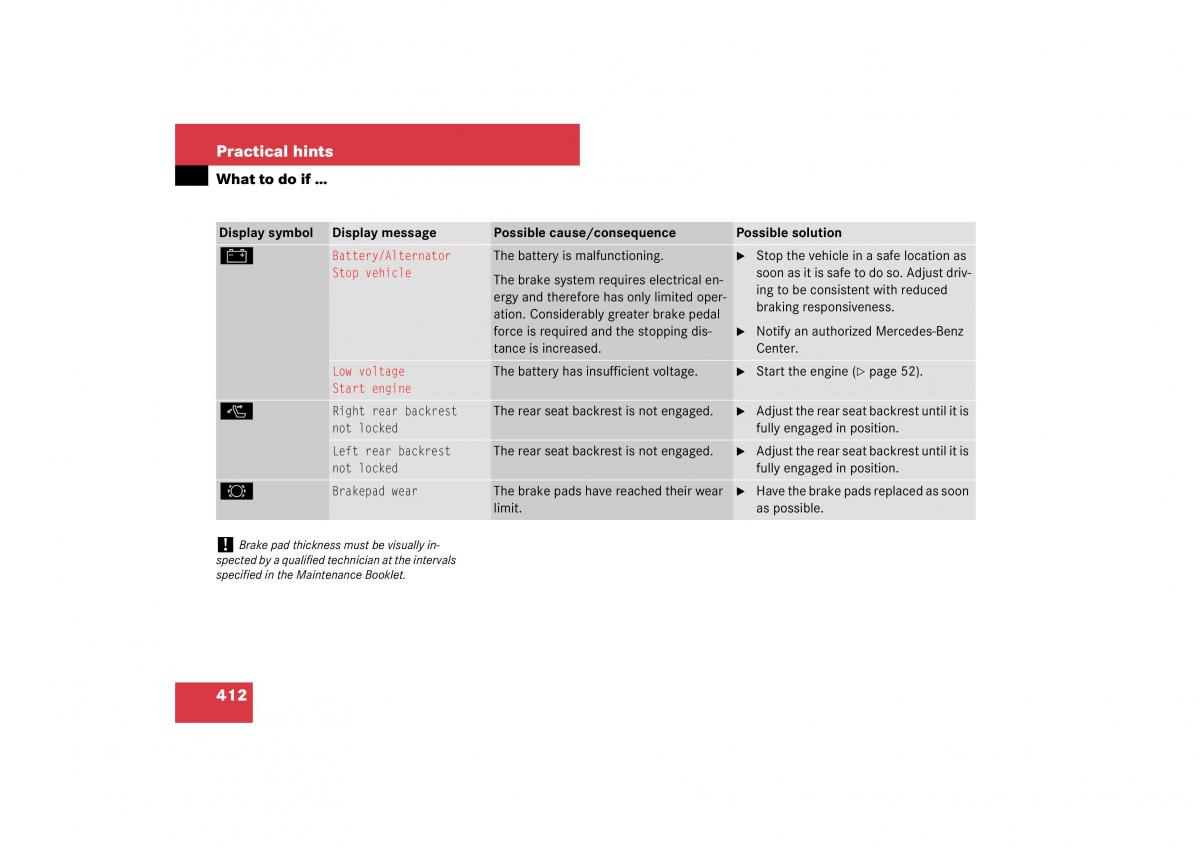 Mercedes Benz E Class W211 owners manual / page 413