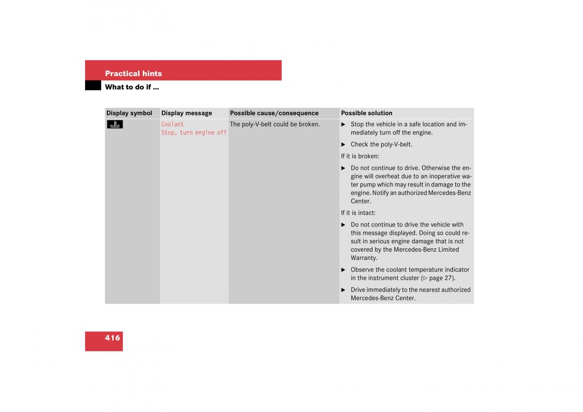 Mercedes Benz E Class W211 owners manual / page 417