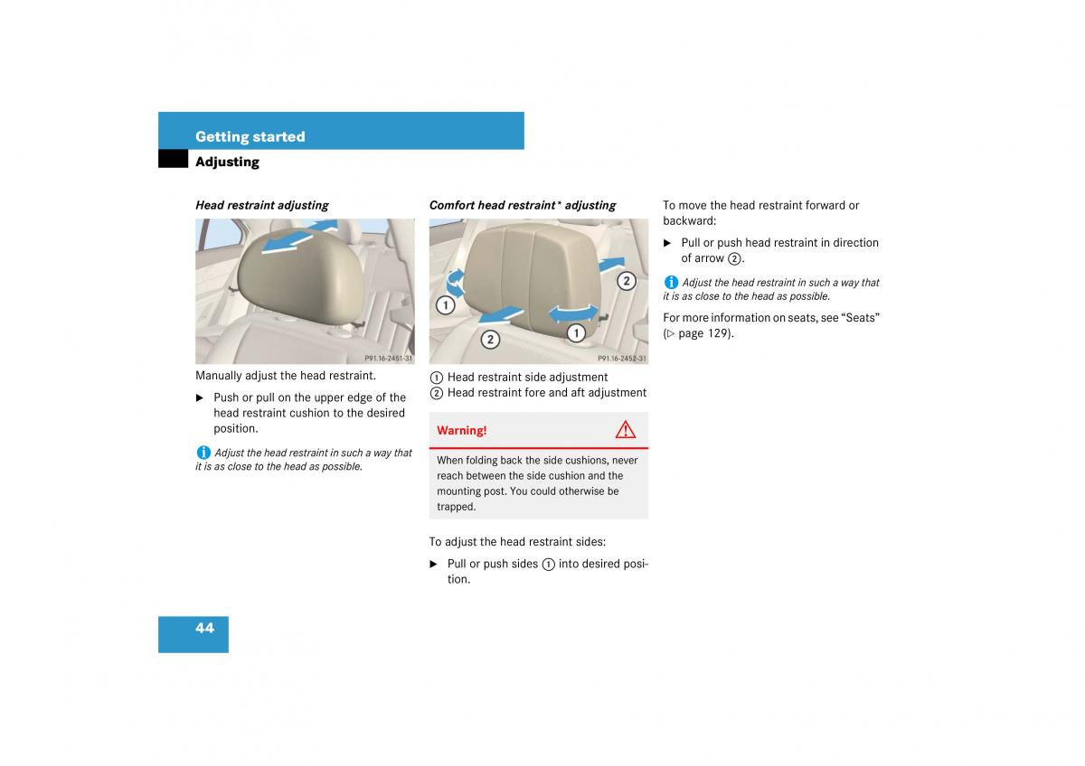 Mercedes Benz E Class W211 owners manual / page 45