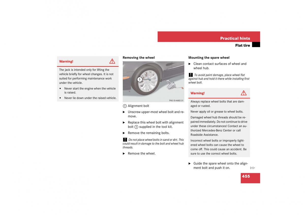 Mercedes Benz E Class W211 owners manual / page 456