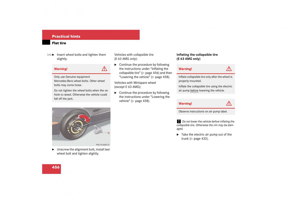 Mercedes Benz E Class W211 owners manual / page 457