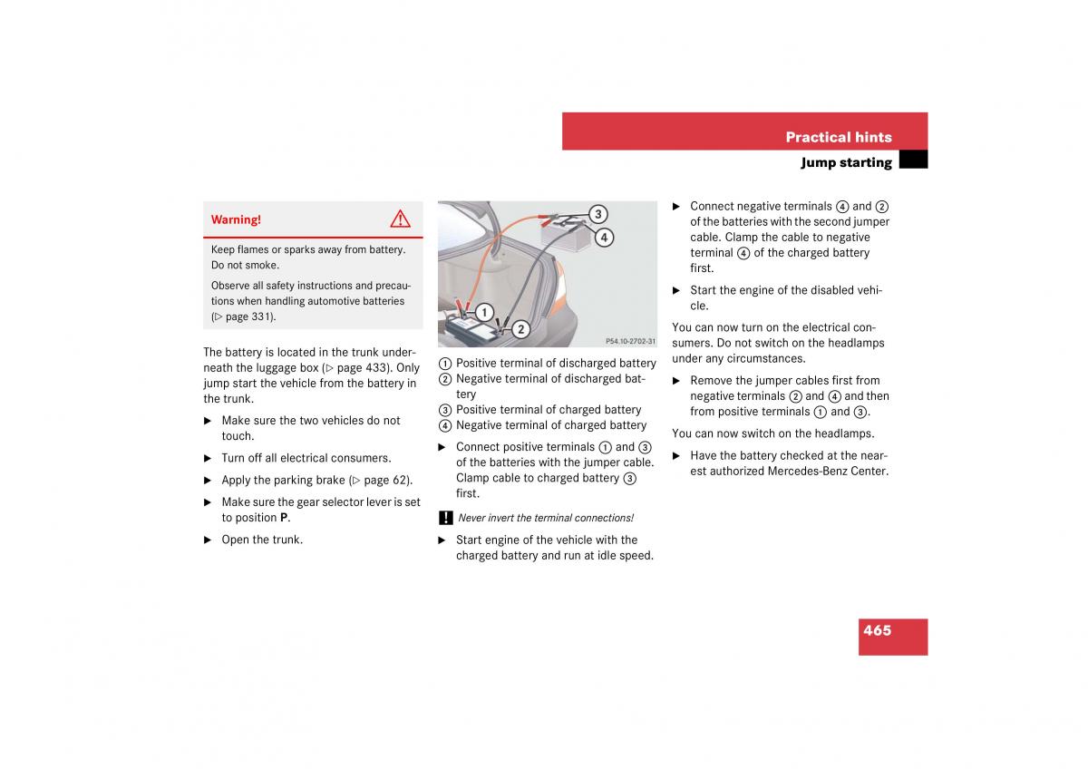 Mercedes Benz E Class W211 owners manual / page 466