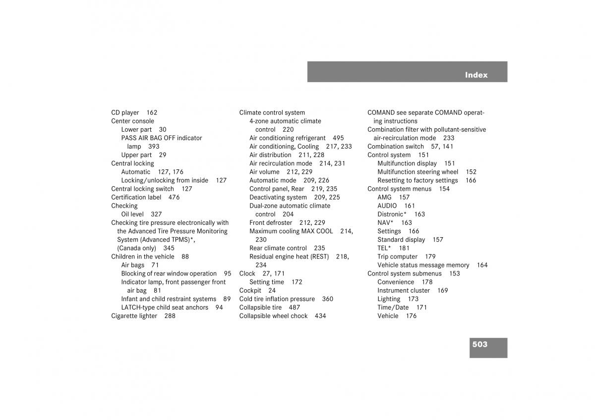 Mercedes Benz E Class W211 owners manual / page 504