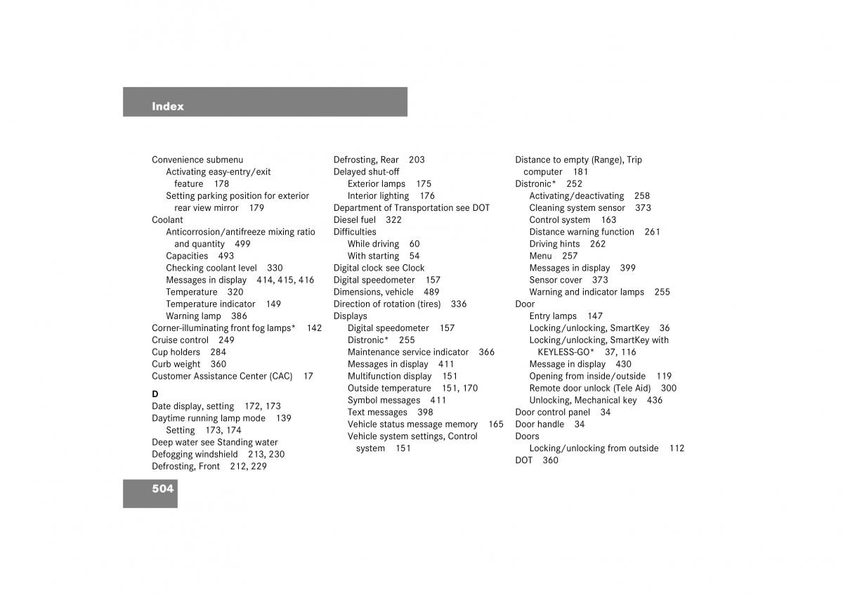 Mercedes Benz E Class W211 owners manual / page 505