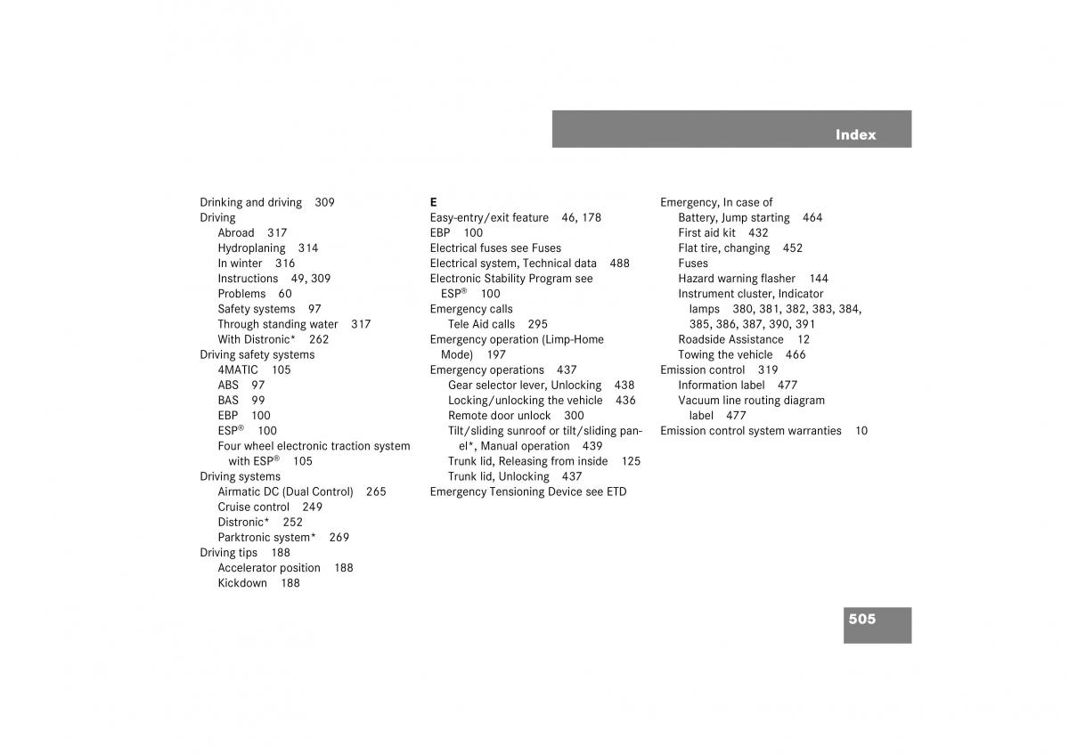 Mercedes Benz E Class W211 owners manual / page 506