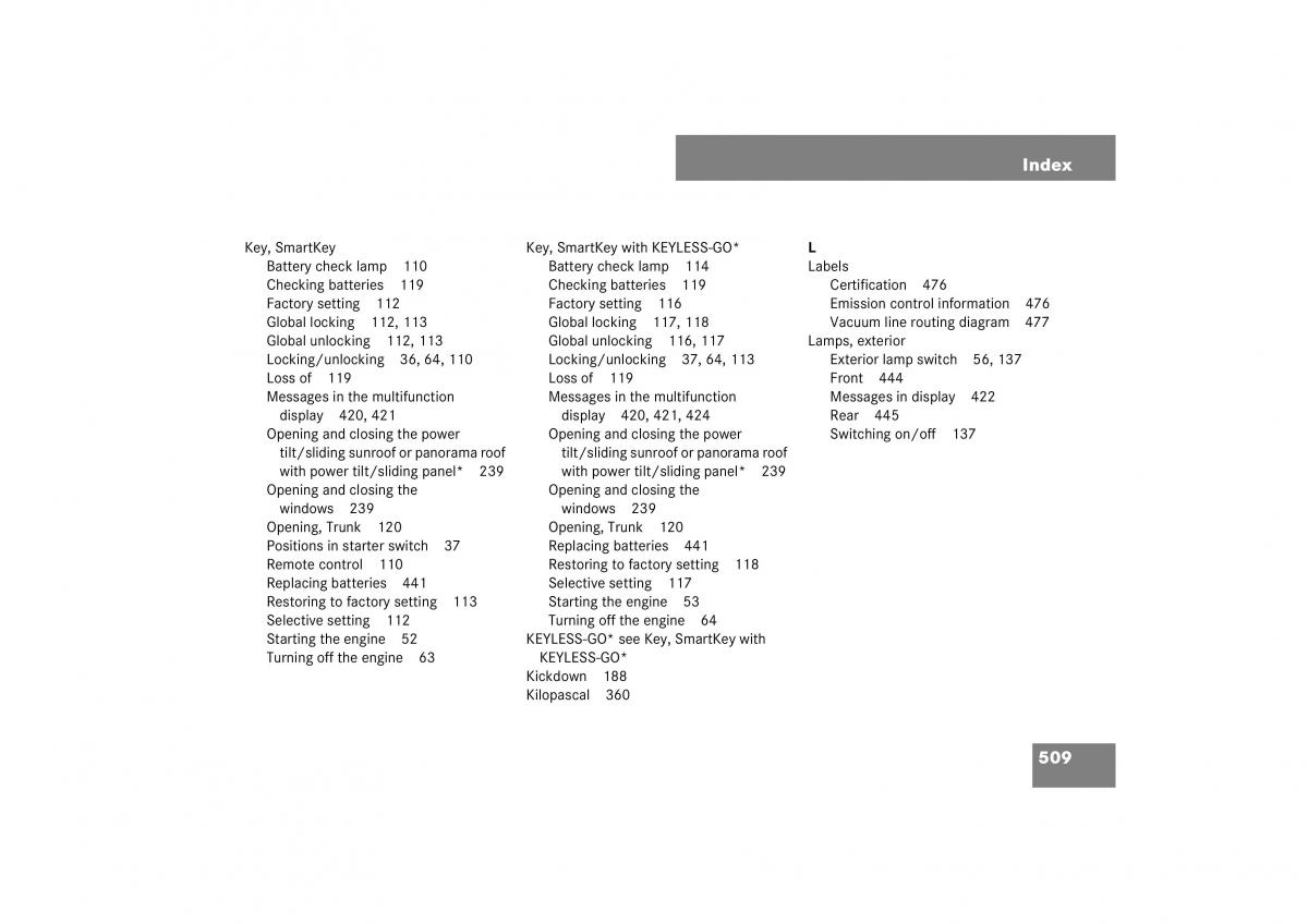 Mercedes Benz E Class W211 owners manual / page 510