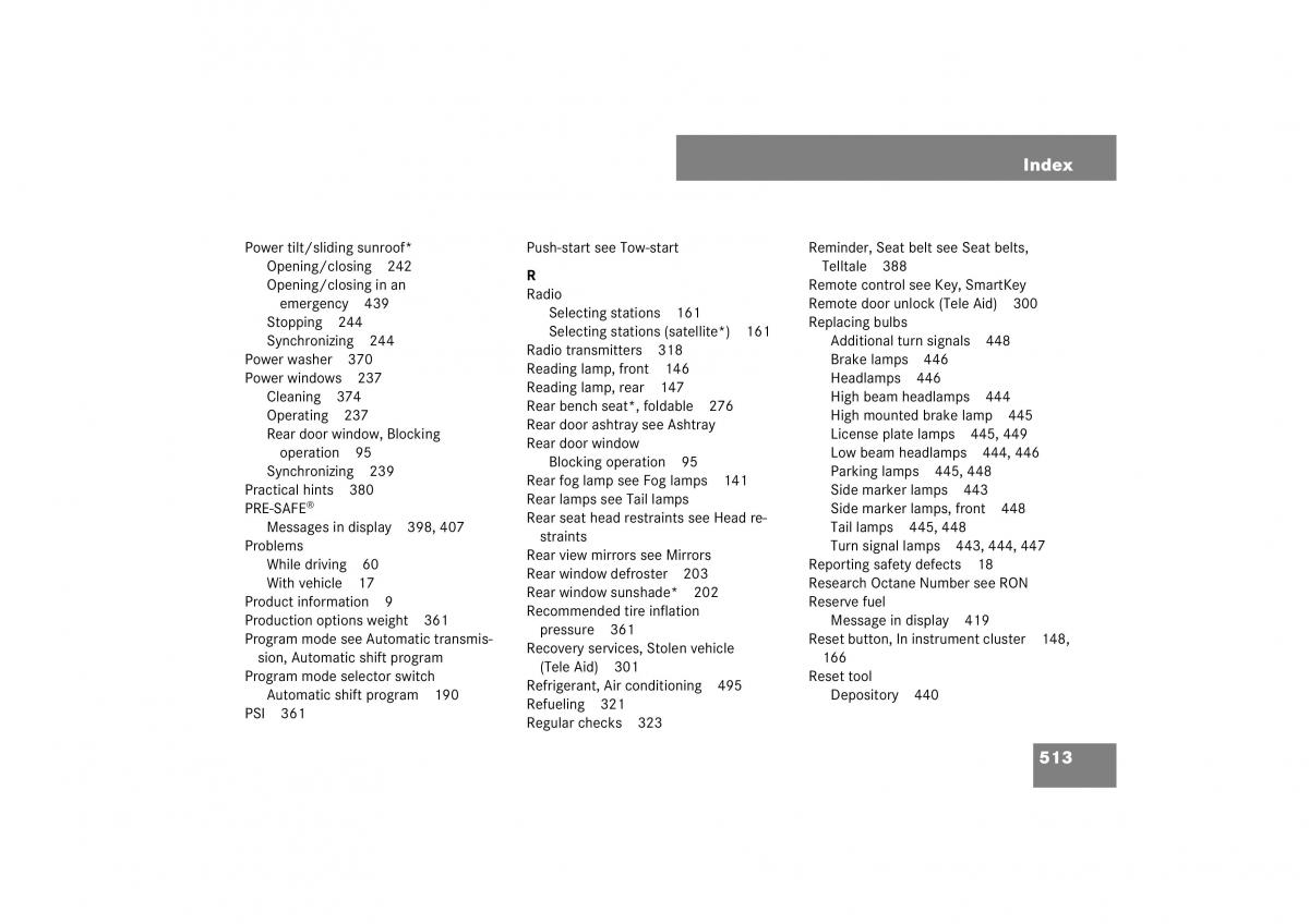 Mercedes Benz E Class W211 owners manual / page 514