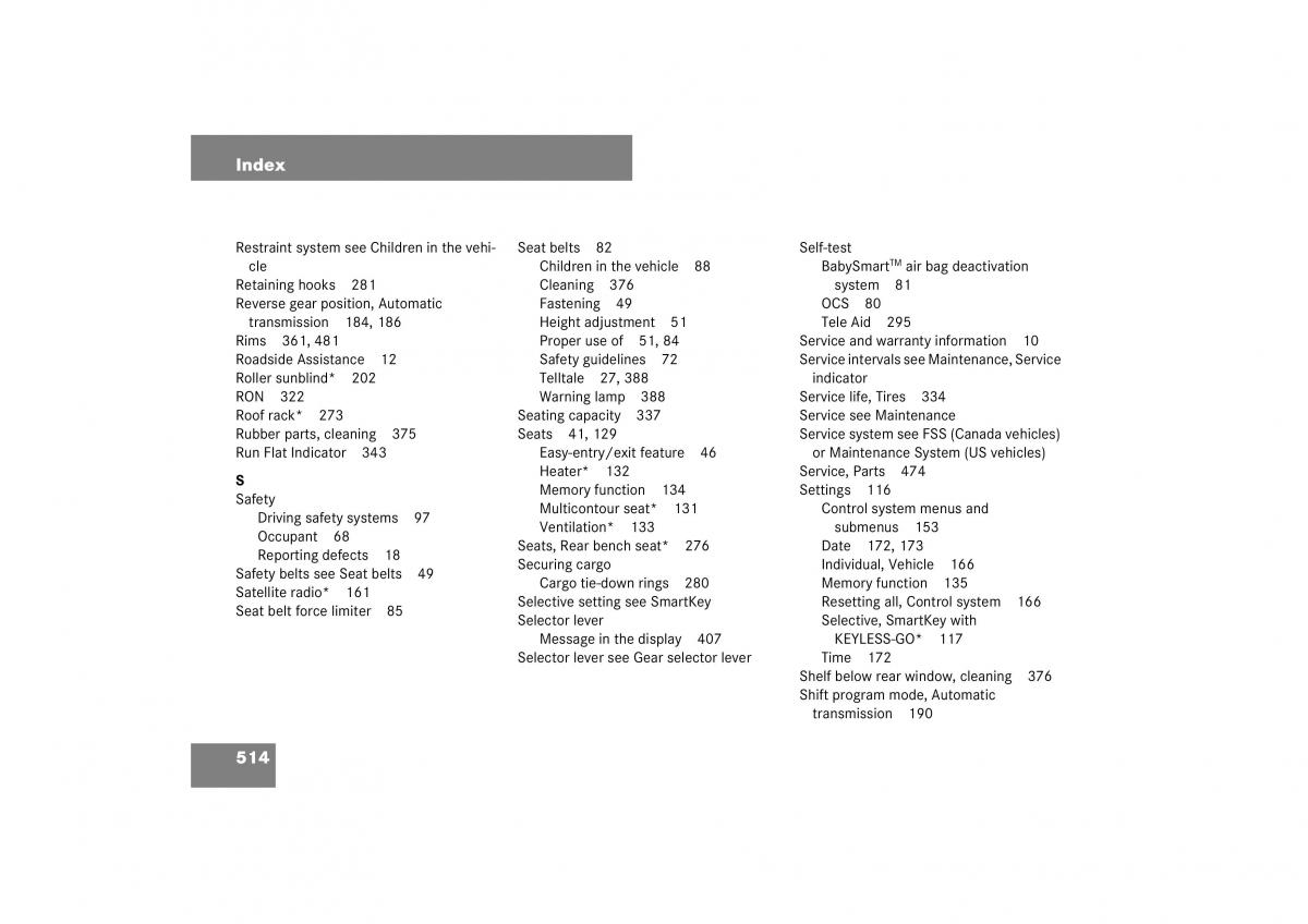 Mercedes Benz E Class W211 owners manual / page 515