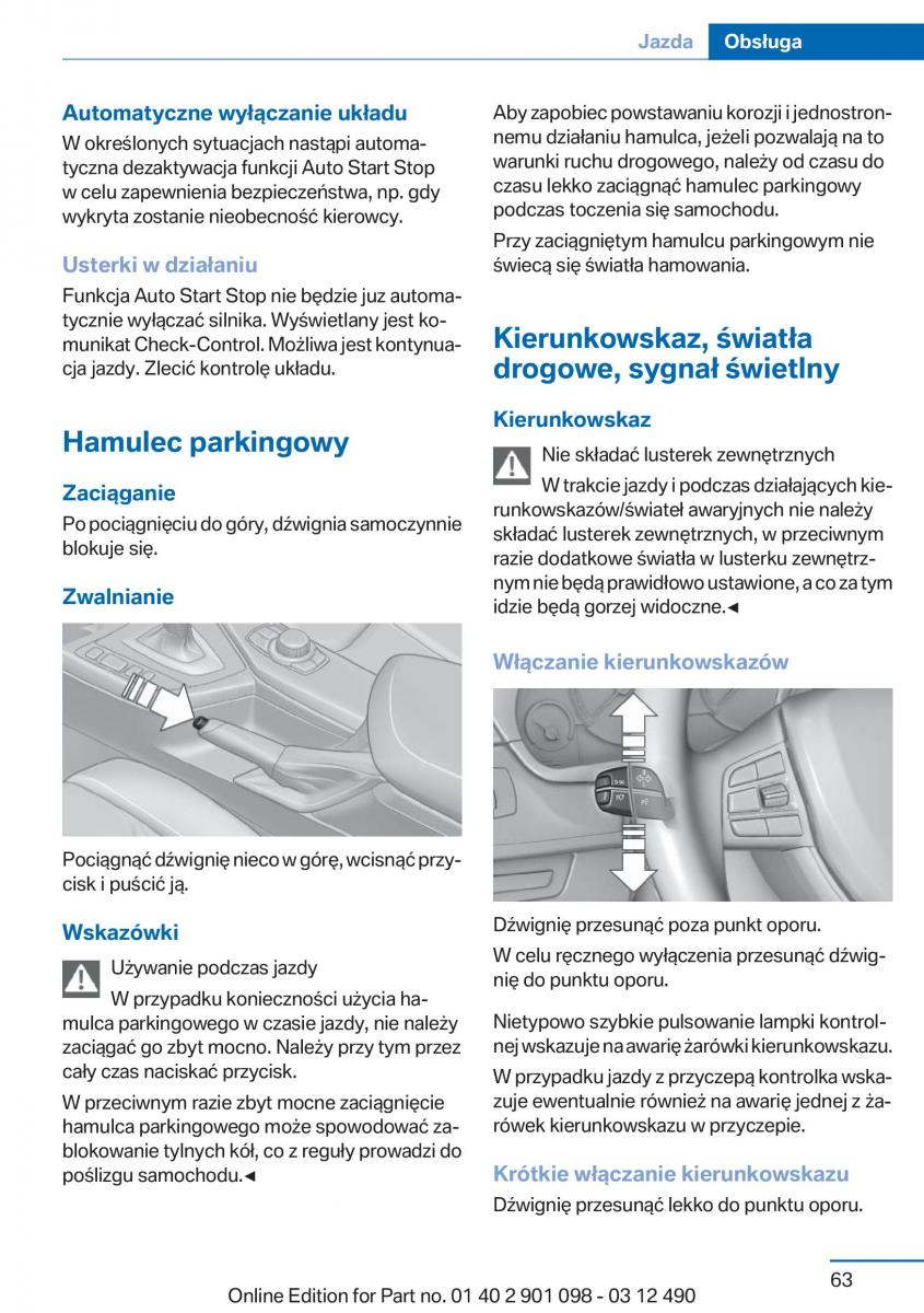 BMW 3 F30 instrukcja obslugi / page 63