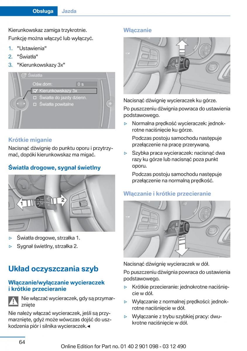 BMW 3 F30 instrukcja obslugi / page 64