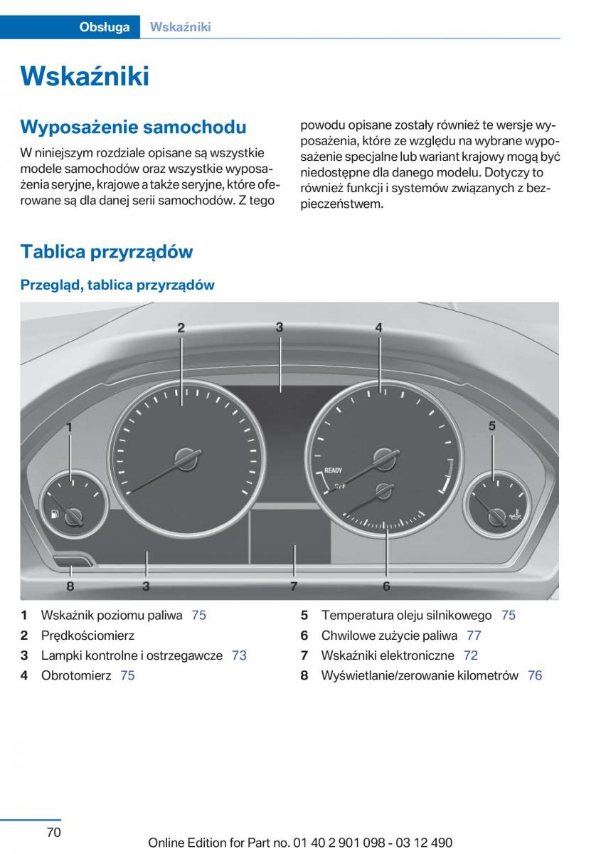 BMW 3 F30 instrukcja obslugi / page 70