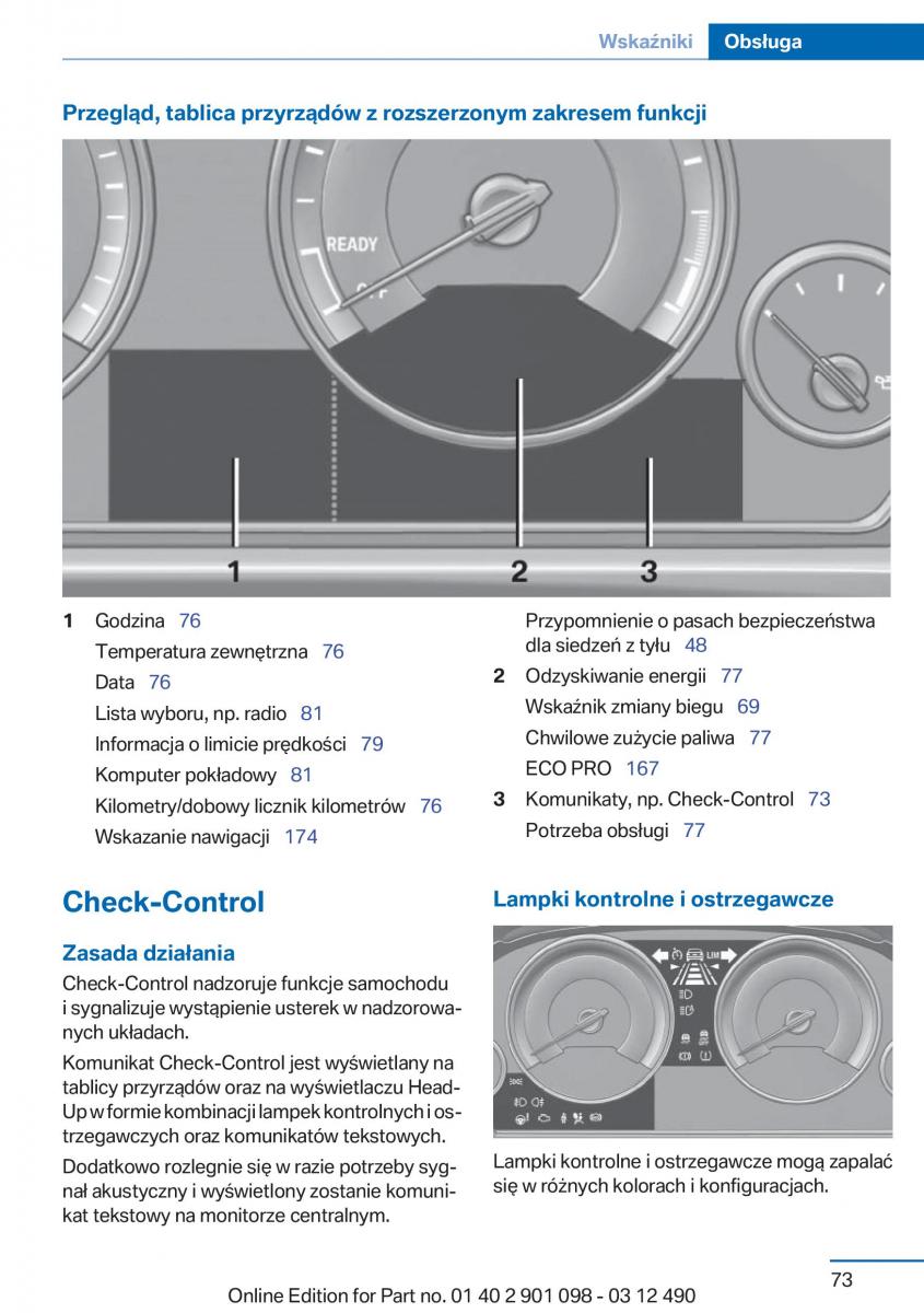 BMW 3 F30 instrukcja obslugi / page 73