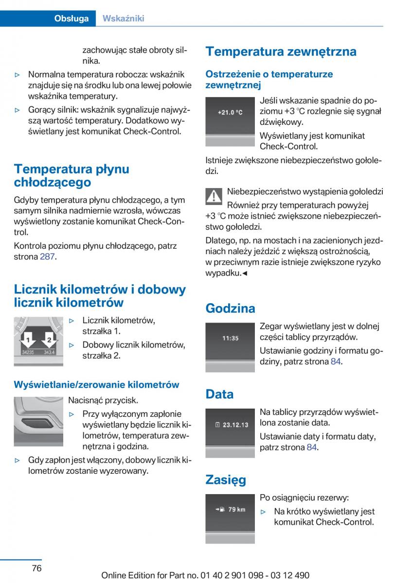 BMW 3 F30 instrukcja obslugi / page 76